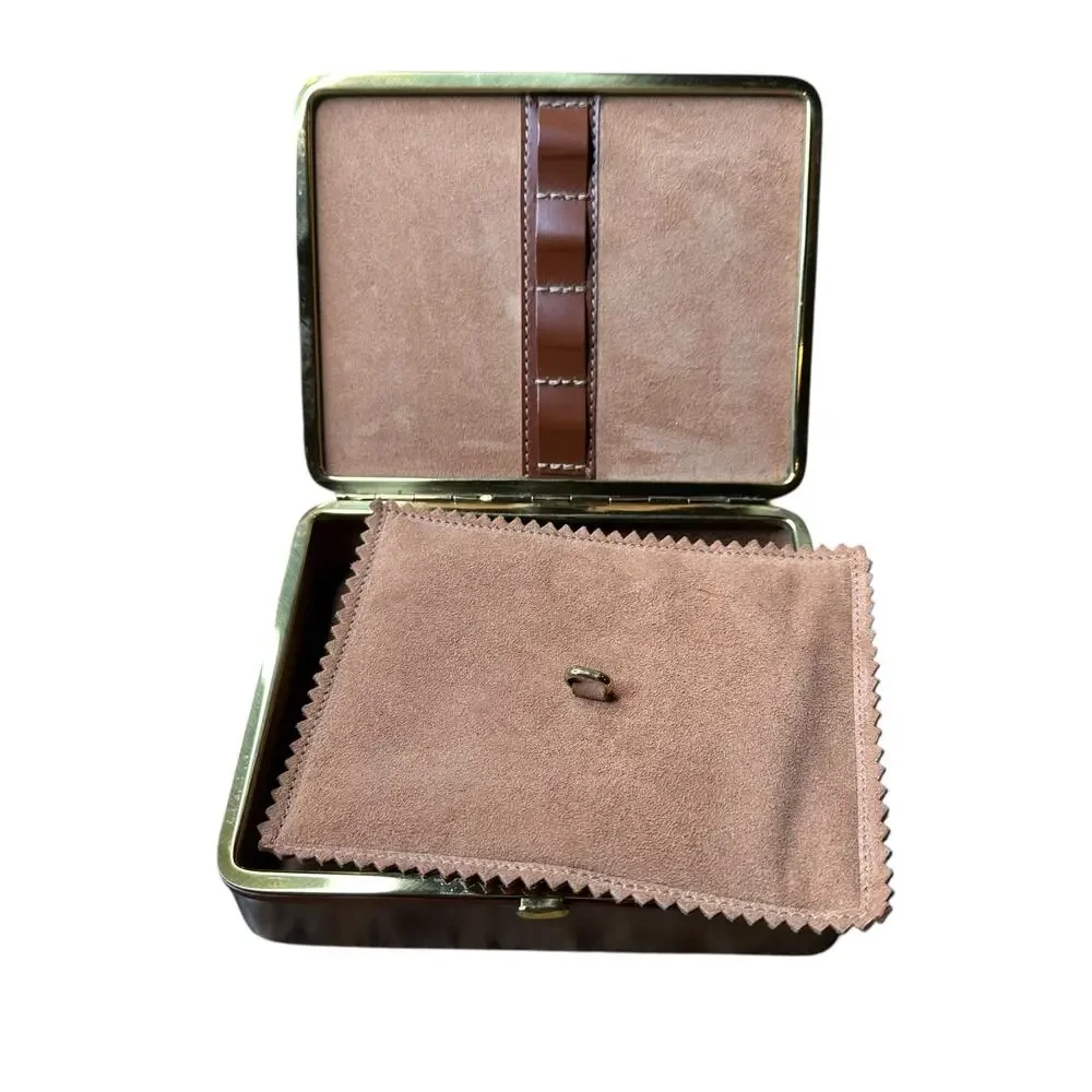 VINTAGE Men's Jewelry‎ Box Leather Travel Case Made in West Germany MCM Mad Men